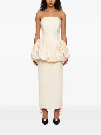 Magda Butrym Strapless Puff-skirt Dress In Neutral