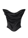 Magda Butrym Waist Belted Cut-out Strapless Top In Black