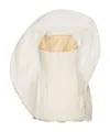Magda Butrym Strapless Sculptural Mini Dress In Beige In Beige