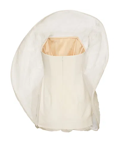 Magda Butrym Strapless Sculptural Mini Dress In Beige