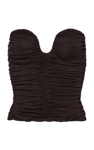 Magda Butrym Women's Strapless Stretch Corset In Brown