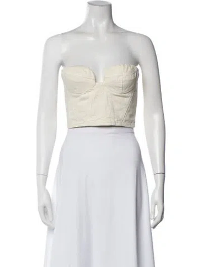 Pre-owned Magda Butrym Strapless Top In Neutral
