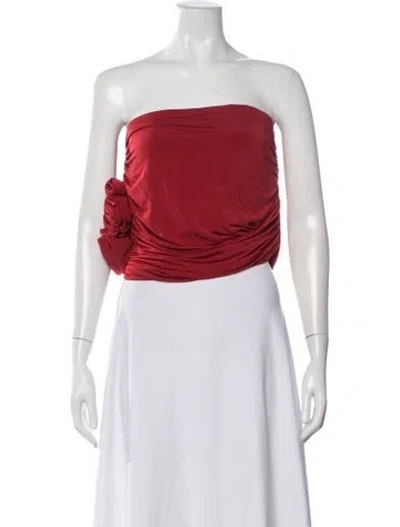 Pre-owned Magda Butrym Strapless Top W/ Tags In Red