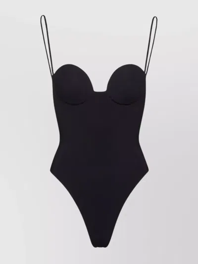 Magda Butrym Strapless Underwire High-cut Swimsuit In Black