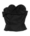 Magda Butrym Ruffled Wool And Silk Bustier Top In Black