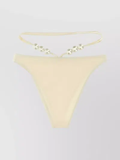 Magda Butrym 'strappy Beaded High-cut Bikini Briefs' In Neutral