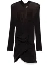 Magda Butrym Sculptural High-neck Mini Dress In Black  