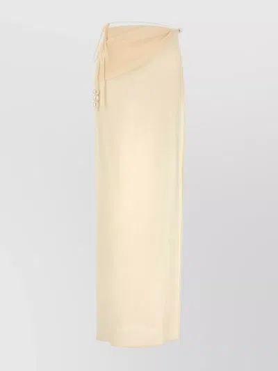 Magda Butrym Stretch Lyocell Blend Skirt Featuring Embellishments In Multi