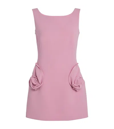 Magda Butrym Stretch-wool Rosette Mini Dress In Pink
