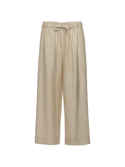 Magda Butrym Striped Cropped Trousers In Neutral