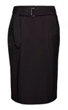 Magda Butrym Striped Tailored Wool Knee-length Skirt