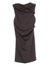 Magda Butrym Striped Twisted Mini Dress In Brown