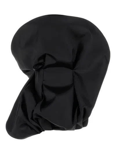 Magda Butrym Structured Satin Mini Dress In Black