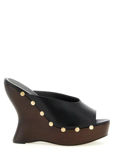 Magda Butrym Studded Calfskin Wedge Sandal In Black