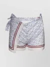Magda Butrym Stylish Shorts With Side Slit And Tie In Blue