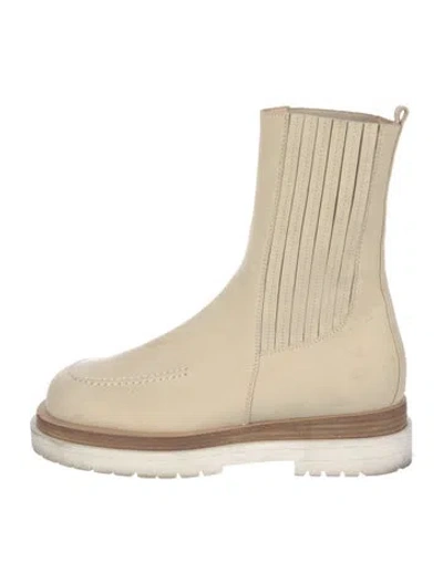 Pre-owned Magda Butrym Suede Chelsea Boots In Neutral