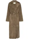 Magda Butrym Belted Suede Coat In Neutrals
