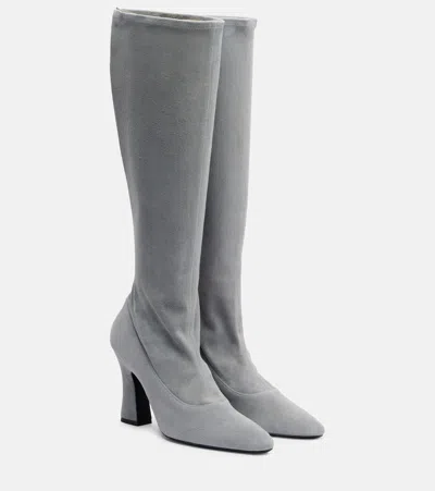 Magda Butrym Suede Knee-high Boots In Gray