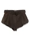 Magda Butrym Flared Suede Short In Brown