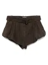 Magda Butrym Flared Suede Short In Brown