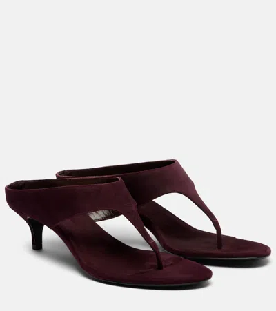 Magda Butrym Suede Thong Sandals In Brown