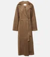 Magda Butrym Belted Suede Coat In Beige