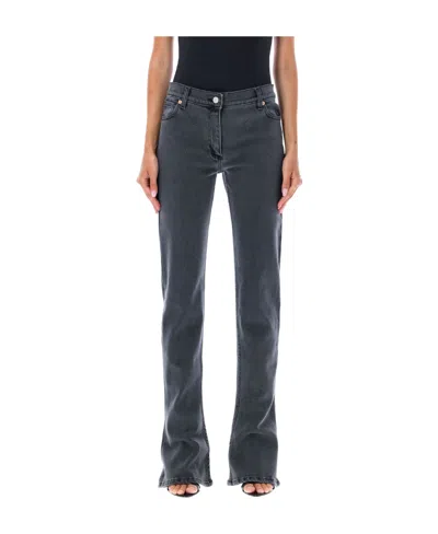 Magda Butrym Super Slim Denim Jeans In Black/grey
