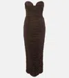 Magda Butrym Sweetheart Bustier Dress In Brown