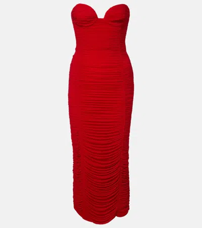 Magda Butrym Sweetheart Bustier Dress In Red