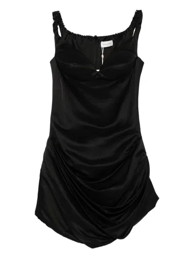Magda Butrym Sweetheart-neckline Draped Dress In Black
