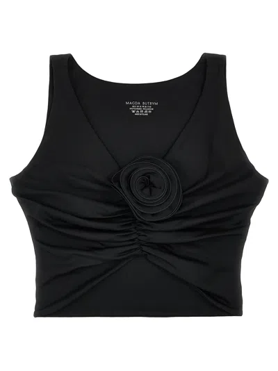 Magda Butrym Top With Flower In Black
