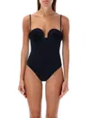 Magda Butrym Thin Shoulder Strap One-piece Swimsuit In Black
