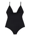 Magda Butrym Draped Neckline Swimsuit With High-cut Legs