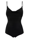 Magda Butrym Draped Lycra One Piece Swimsuit In Black  