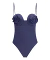 Magda Butrym Women One-piece Swimsuit With Rose Detail In Blue