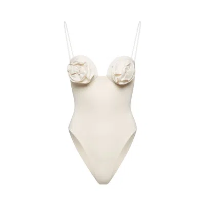 Pre-owned Magda Butrym Swimsuit 'cream' | White | Women's Size 34