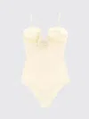 Magda Butrym Costume Intero In Nylon Stretch Crema  Donna In Neutral