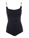 Magda Butrym Backless Scoop Neck Spaghetti Strap Swimsuit In Negro