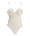 Magda Butrym 3d Flower Retro Bustier Swimsuit In White