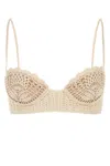 Magda Butrym Crochet Bralette Adjustable Straps In Neutral