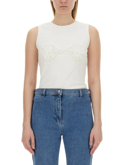 Magda Butrym Women T-shirt Crochet Bra In White
