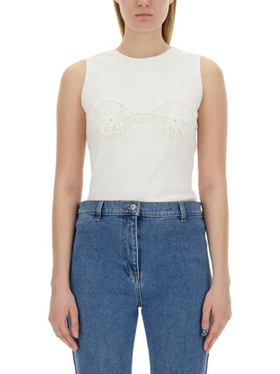 Magda Butrym Women T-shirt Crochet Bra In White