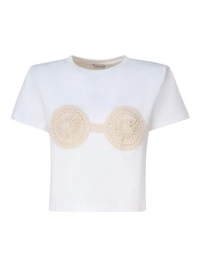 Magda Butrym Embellished Jersey T-shirt In White