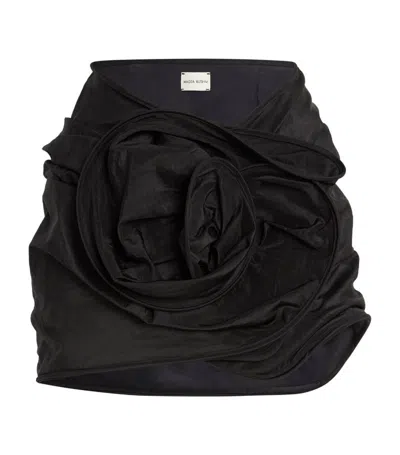 Magda Butrym Silk Mini Skirt With 3d In Black