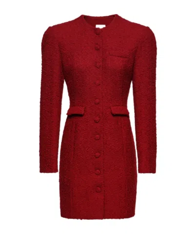 Magda Butrym Tailored Boucle Dress In Red In Black
