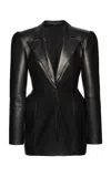 Magda Butrym Tailored Leather Blazor In Black