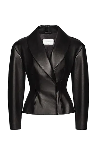 Magda Butrym Tailored Leather Jacket In Black