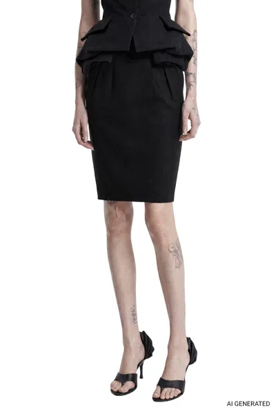 Magda Butrym Tailored Pencil Skirt In Black