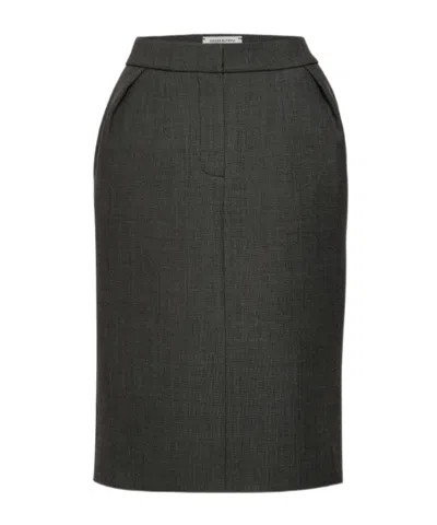 Magda Butrym Tailored Pencil Skirt In Grey In Black