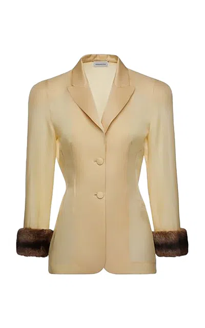 Magda Butrym Tailored Silk Blazer In Yellow